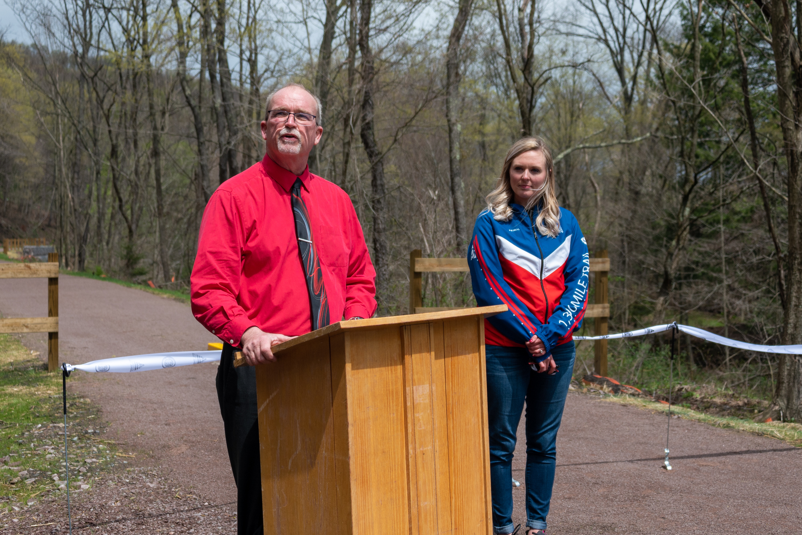 Somerset County Commissioner Gerald Walker and Lindsay Pyle Somerset Director of Trails