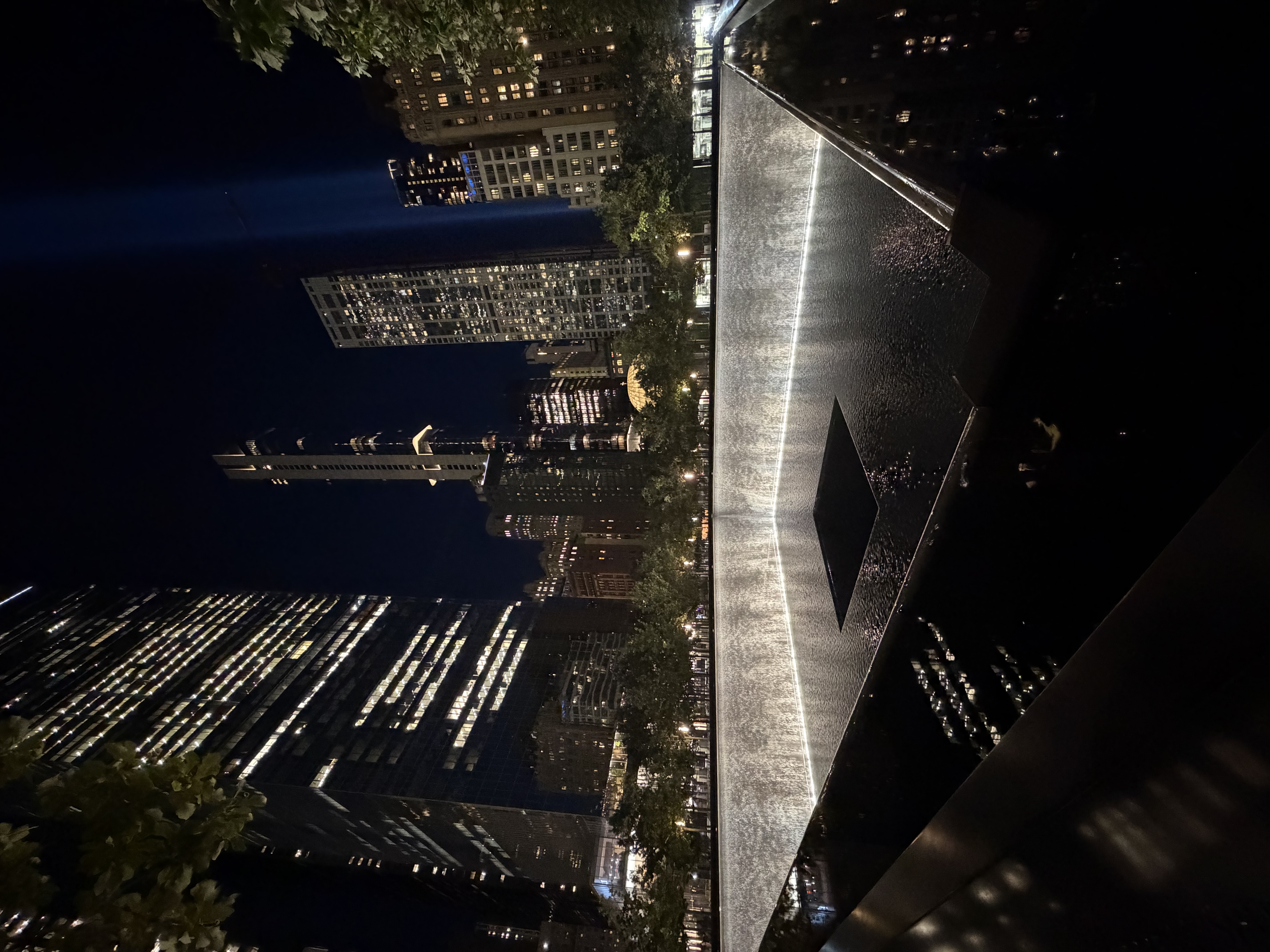 Nighttime View from the Reflection Pools