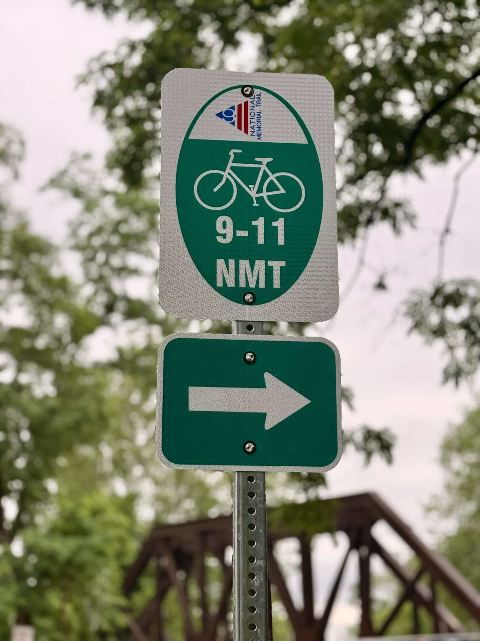 Newly installed 9/11 Trail signage